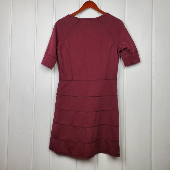 Athleta Women's Small Maroon Strata Stretch Ponte Mini Dress - Picture 10 of 12